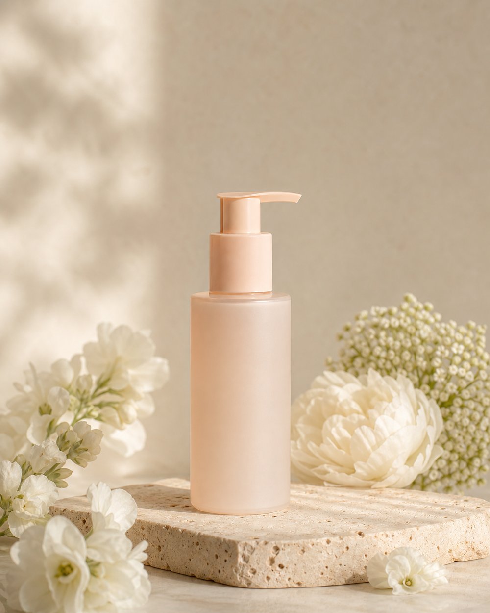 A gentle cleanser displayed in warm natural light